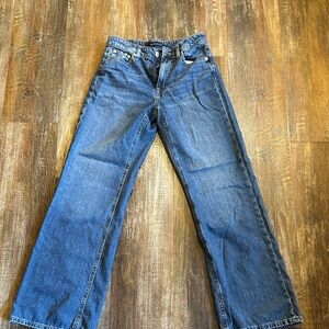 Aeropostale Women's Wide-Leg Flare Jeans - Medium Blue Denim